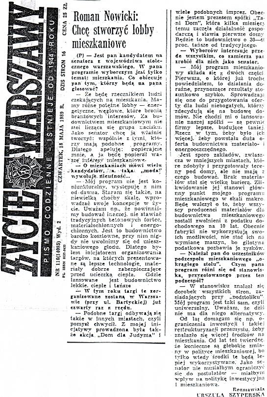 Wyboruy 89 Zycie Warszawy