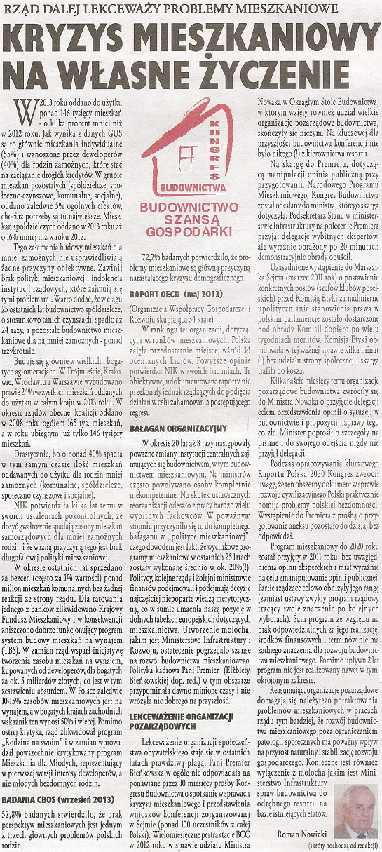 Artyku� Kryzys mieszkaniowy na w�asne �yczenie