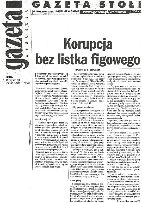 Art. Gazeta o korupcji