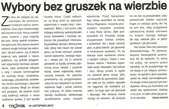 Artyku� Wybory bez gruszek na wierzbie