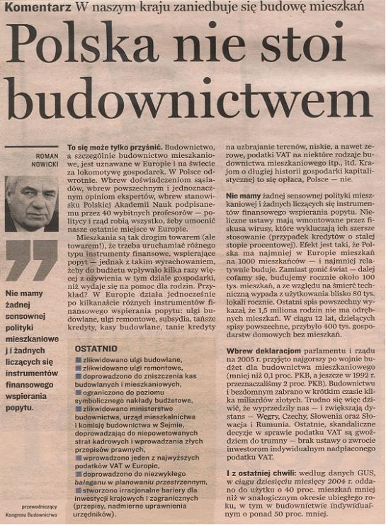 Artykuł Polska nie stoi budownictwem Artykuł Polska nie stoi budownictwem